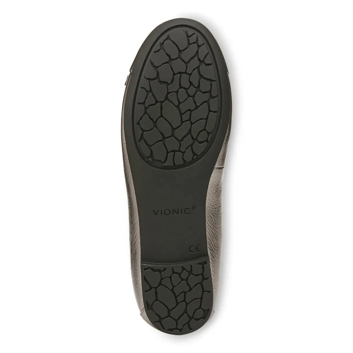 WOMEN'S VIONIC AMORIE FLAT | PEWTER METALLIC LEATHER