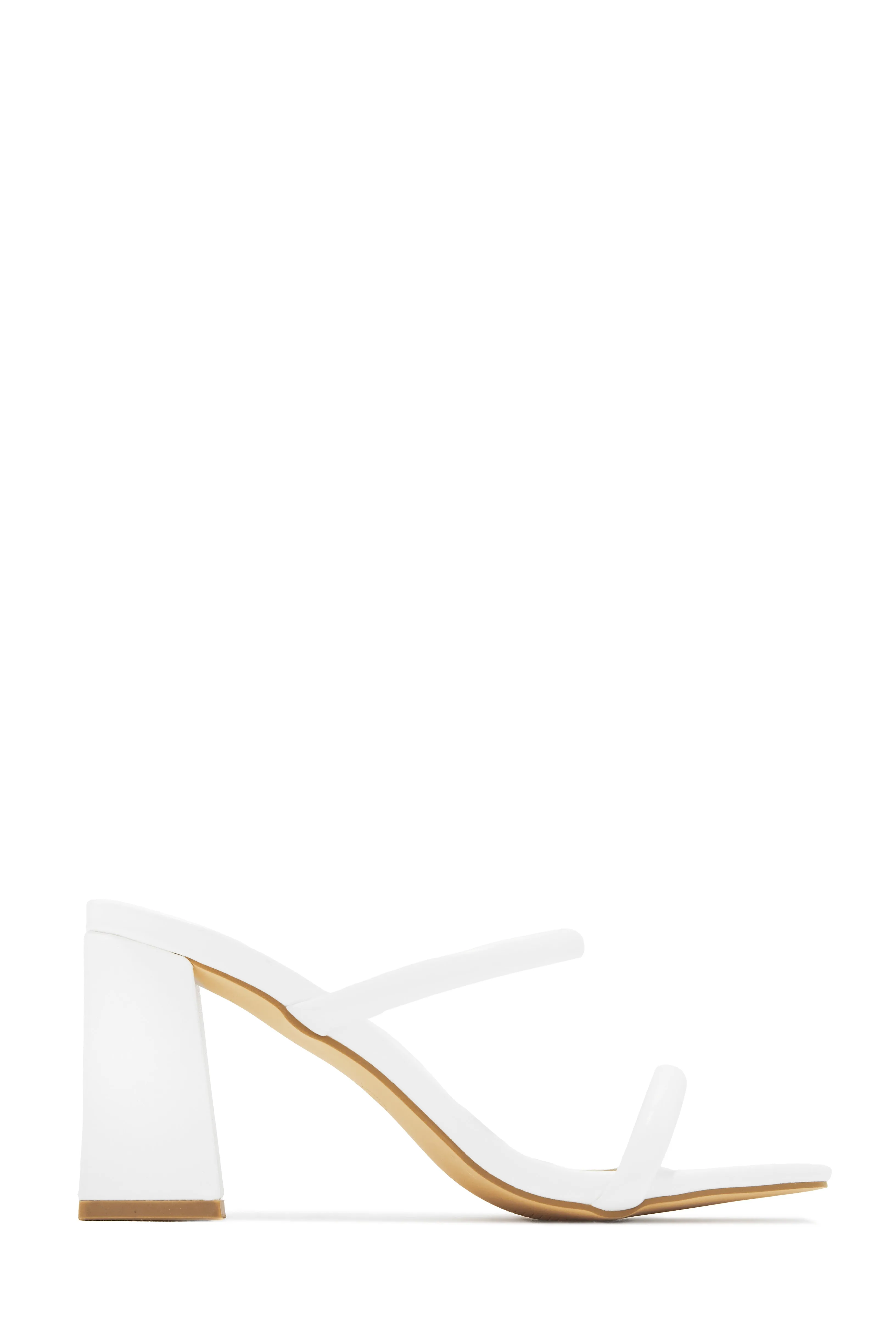 Yesenia Block Mid Heel Mules - Nude